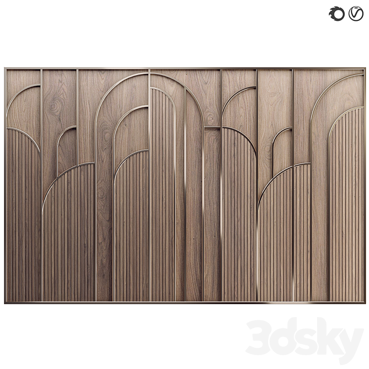 Decorative wall panel 61 3DS Max Model - thumbnail 1