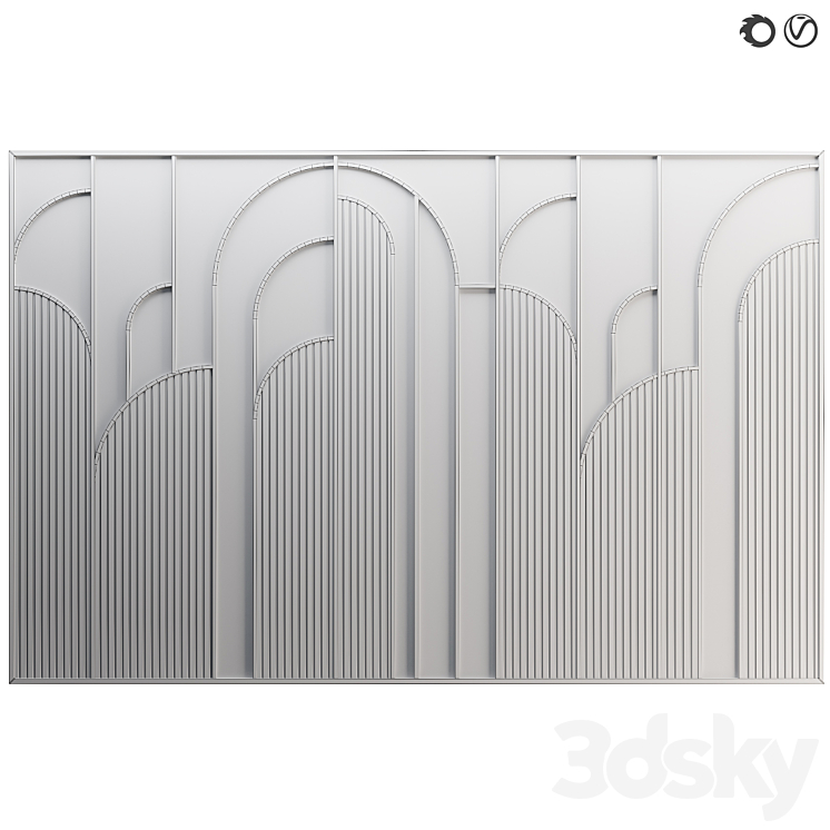 Decorative wall panel 61 3DS Max Model - thumbnail 2