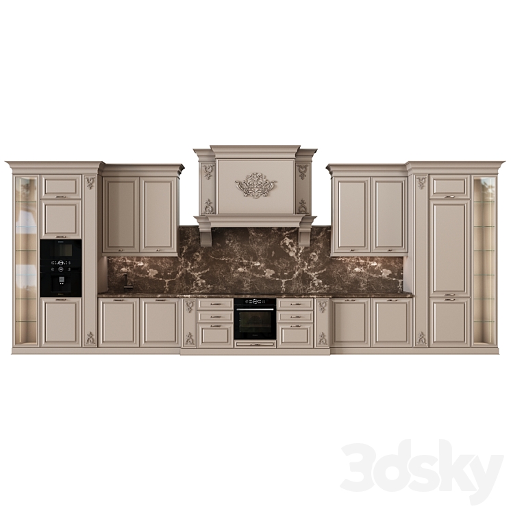 Neoclassical kitchen 06 3D Model