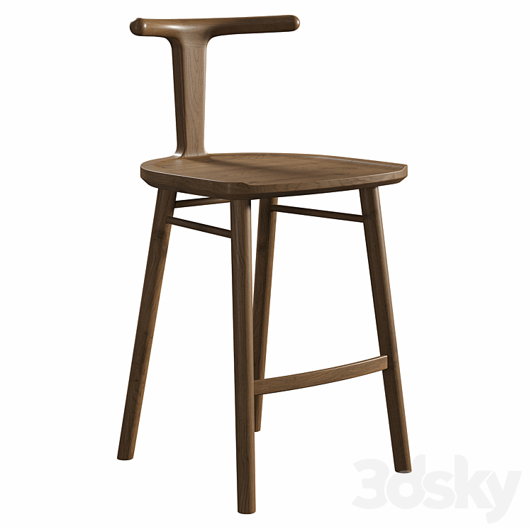 Oxbend Stool 3DS Max Model - thumbnail 1