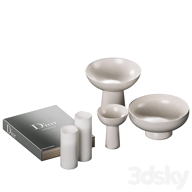 Decorative coffee table set 32 3D Model Free