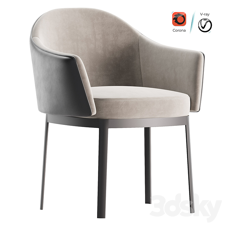 Dining chair collection 3DS Max Model - thumbnail 1