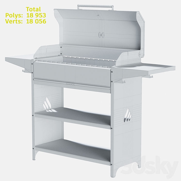 Brazier GRATAR Professional Optima BBQ - Barbecue and grill - 3D model