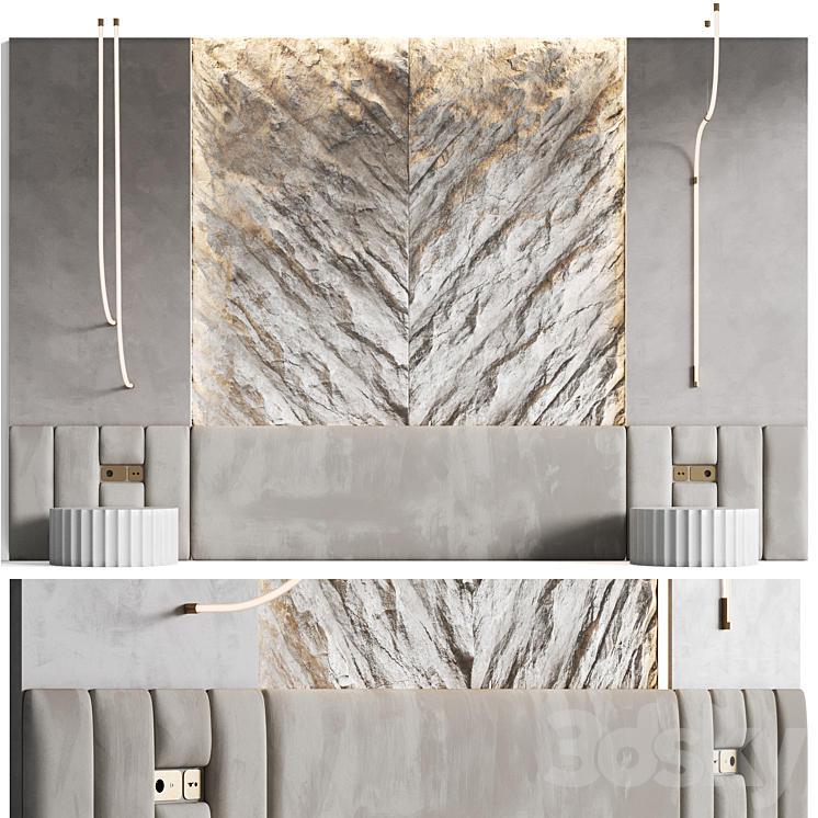 Cliff headboard 3D Model