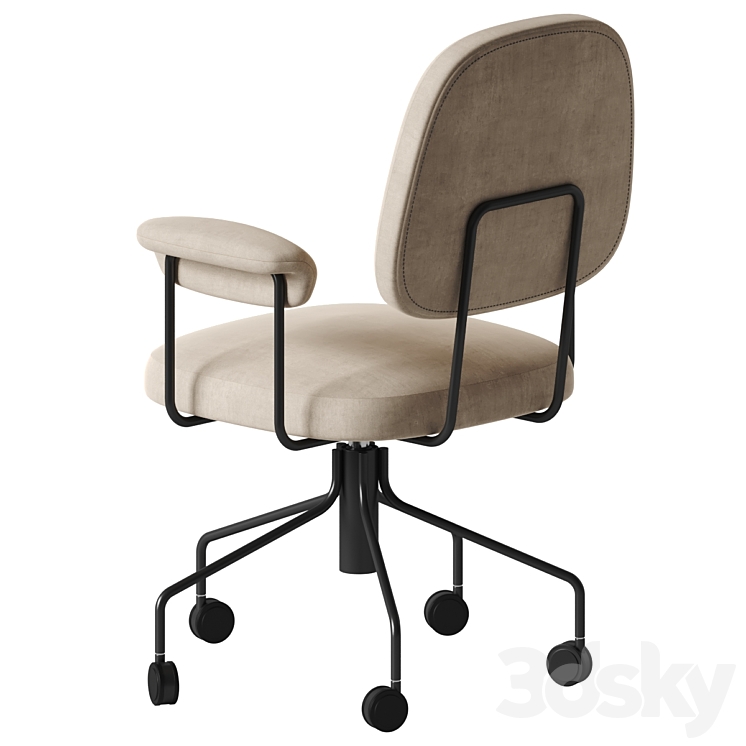 West Elm – Cash Office Chair 3DS Max Model - thumbnail 2