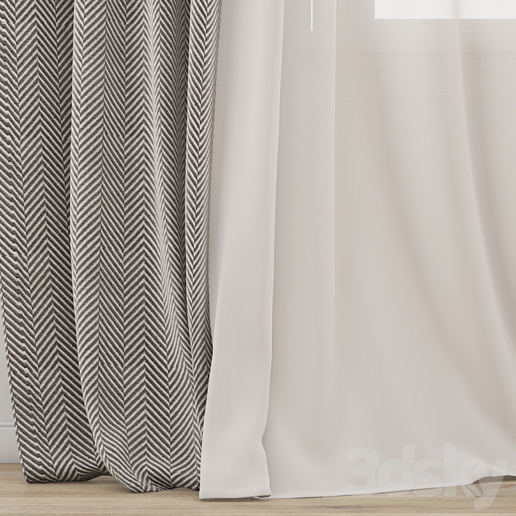 Curtain 573/Wind blowing effect 15 3D Model