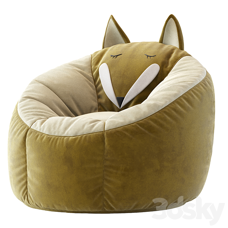 Kaikoo Kids Fox Bean Bag Chair Other soft seating 3D model