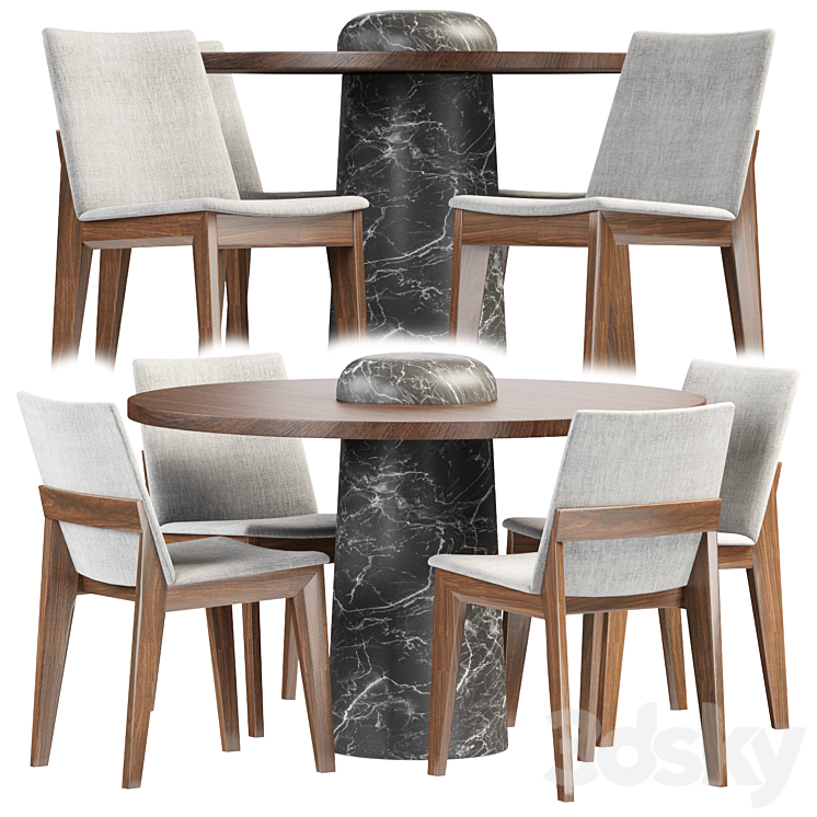 Dining set by Scandinaviandesigns 3DS Max - thumbnail 1