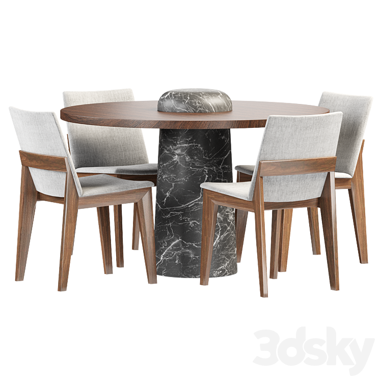 Dining set by Scandinaviandesigns 3DS Max - thumbnail 2