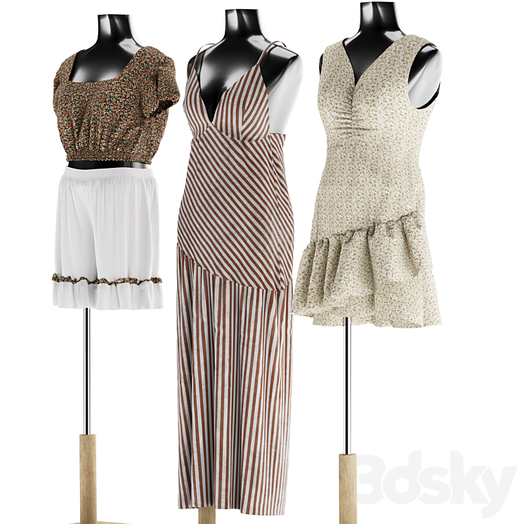 Set of summer clothes 3D Model