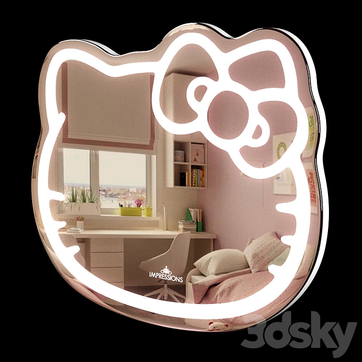 Hello Kitty LED Mirror 3DS Max - thumbnail 1