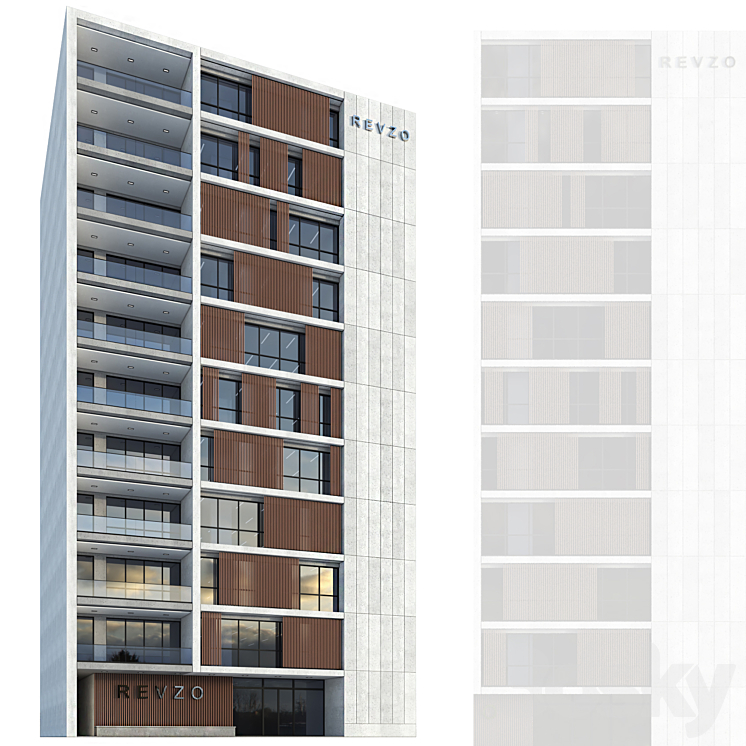 Modern office building No. 5 3D Model