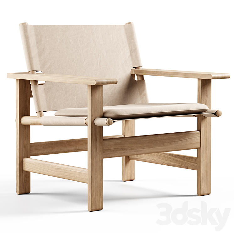 Fredericia – The Canvas Chair By Børge Mogensen 3DS Max - thumbnail 1