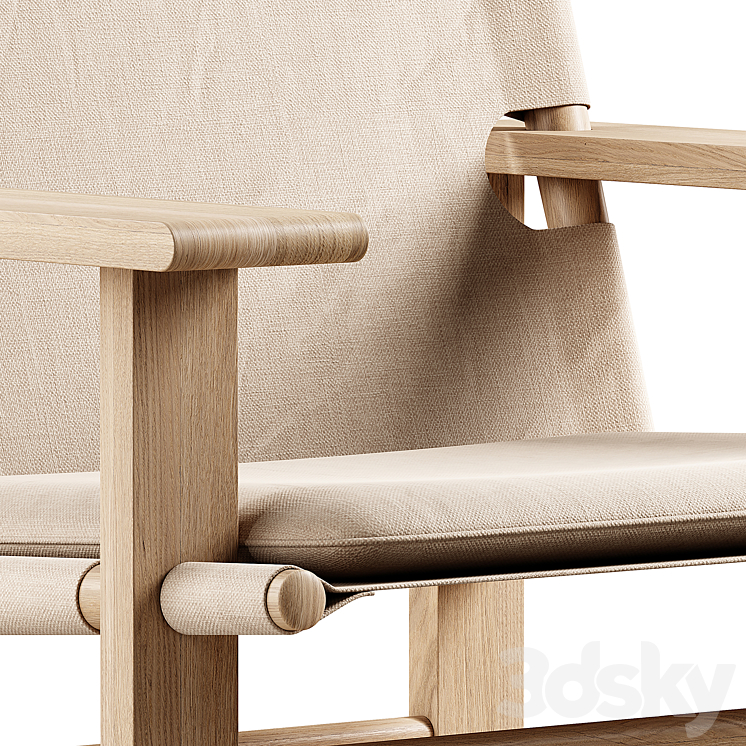 Fredericia – The Canvas Chair By Børge Mogensen 3DS Max - thumbnail 2