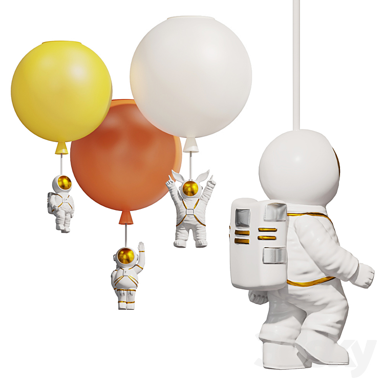 Astronaut lamp MERCURY 3D Model Free