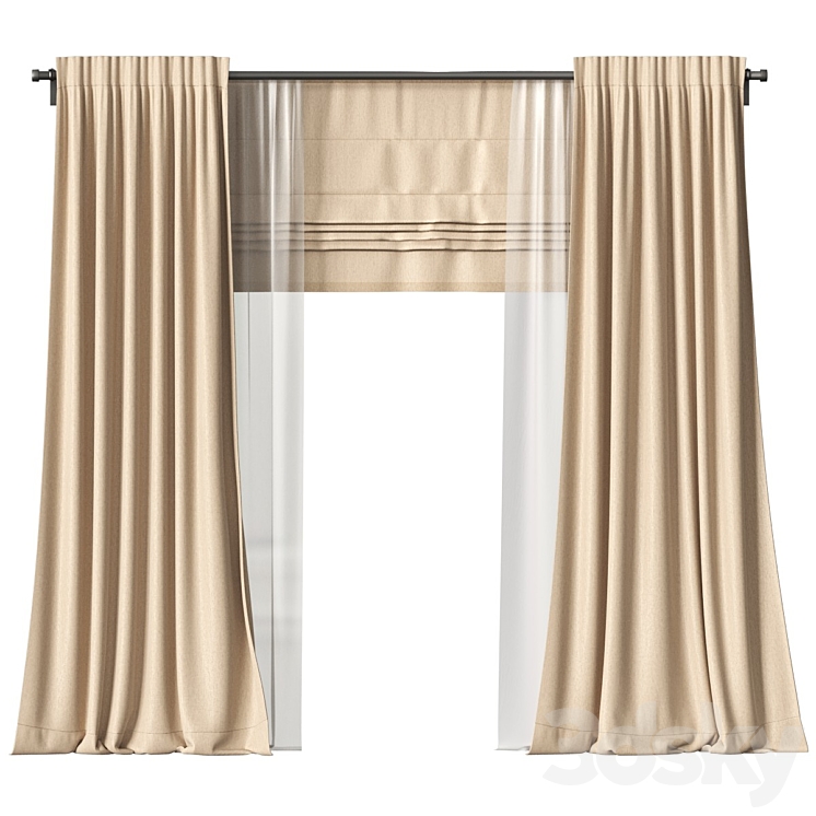 Curtains 3DS Max Model - thumbnail 1