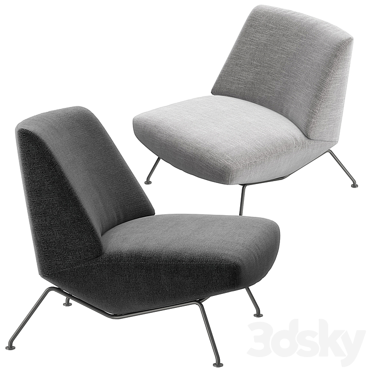The Sleek armchair by Bonaldo 3D Model Free