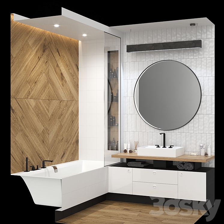 Furniture and decor in the bathroom. 3DS Max Model - thumbnail 1