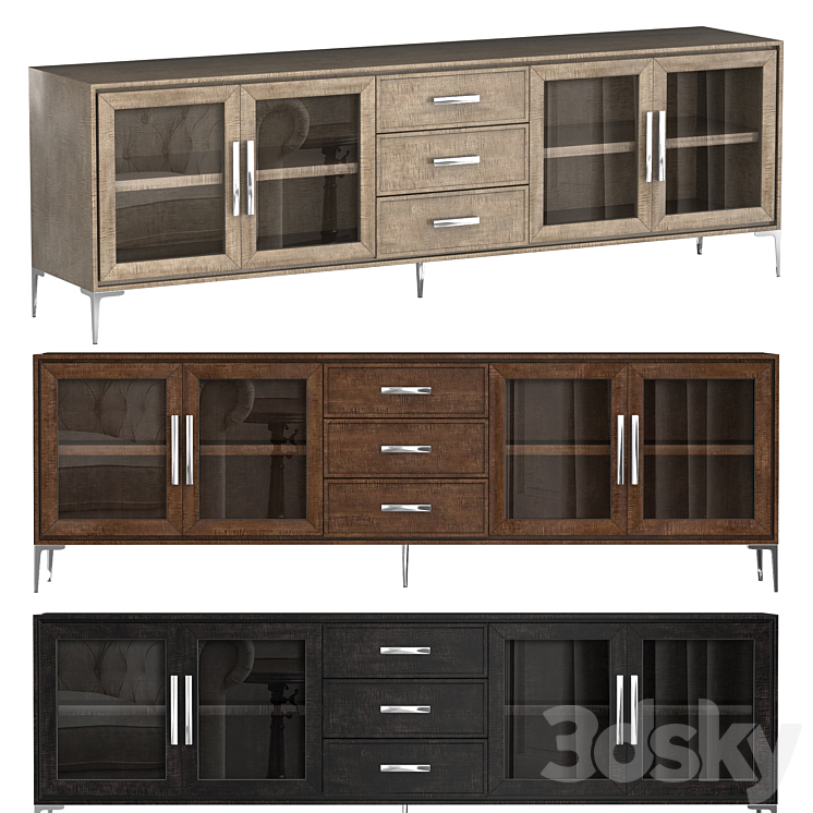 BENOIT GLASS 4-DOOR SIDEBOARD WITH DRAWERS 3DS Max Model - thumbnail 1