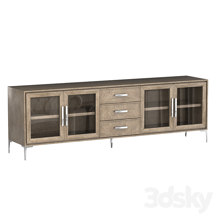 BENOIT GLASS 4-DOOR SIDEBOARD WITH DRAWERS 3DS Max - thumbnail 2