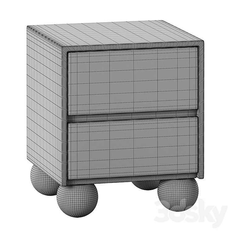 Miro Bedside Table 3DS Max - thumbnail 2