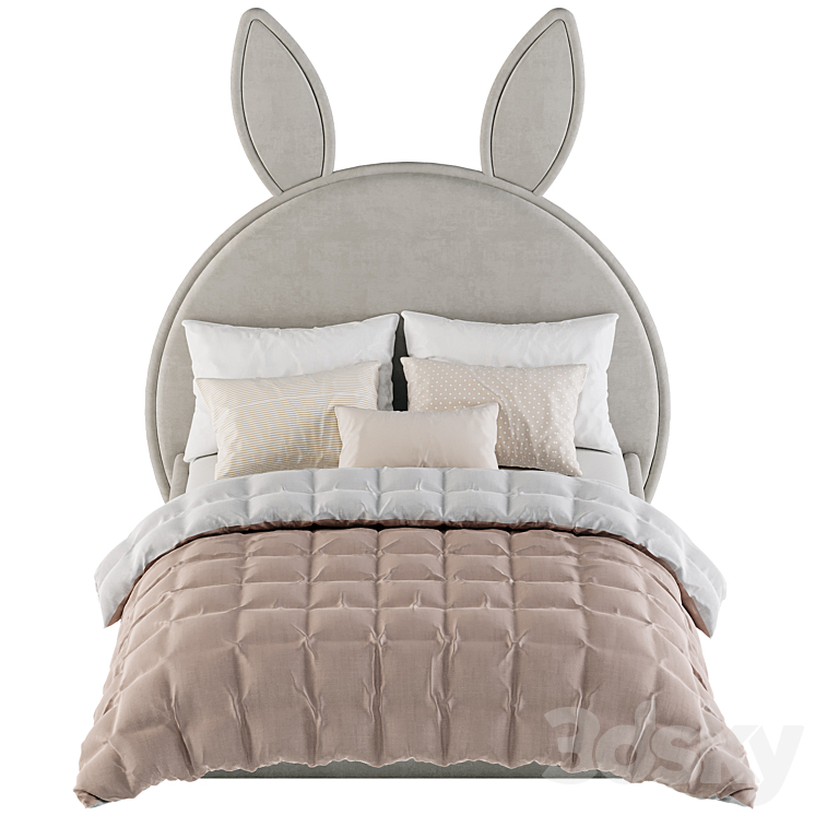 Baby bed with ears 3DS Max Model - thumbnail 2
