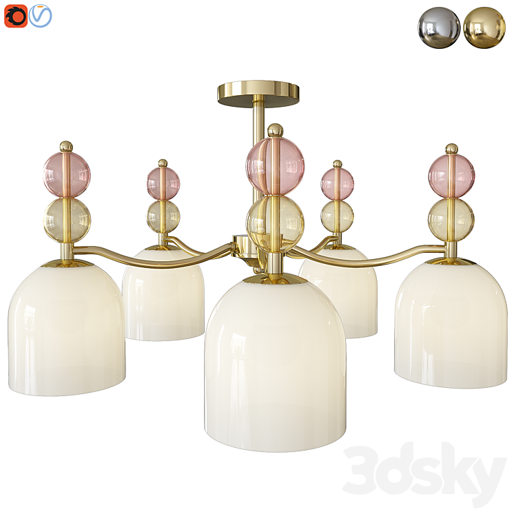 Ceiling chandelier Lumion Gillian 4589/5C. 5235/5C - Pendant light - 3D ...