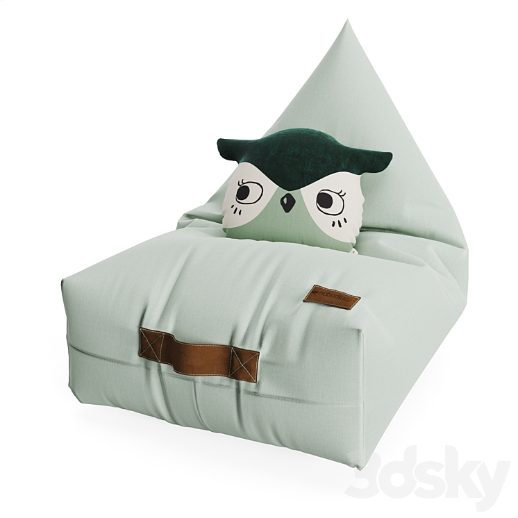 Bean bag chair and owl pillow from NOBODINOZ 3DS Max Model - thumbnail 1