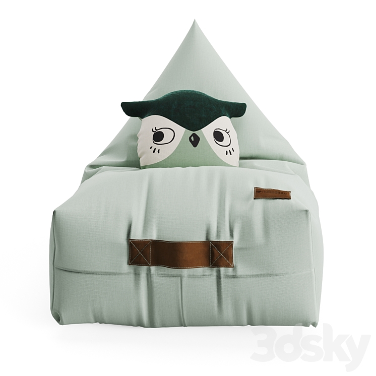 Bean bag chair and owl pillow from NOBODINOZ 3DS Max Model - thumbnail 2