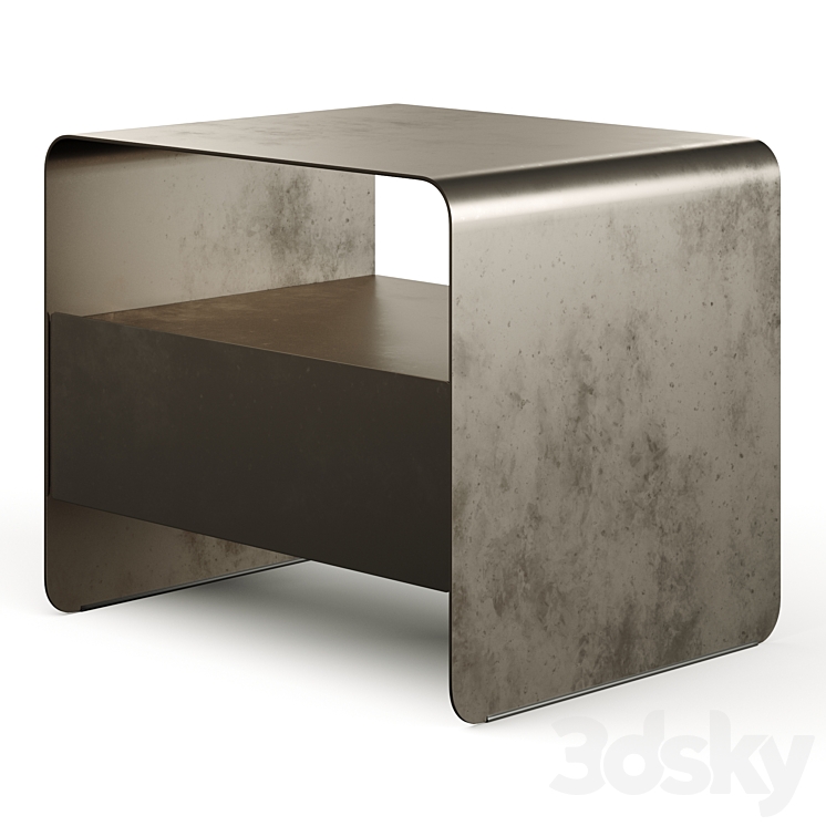 Flou Foglio Metal Bedside Table 3DS Max Model - thumbnail 2