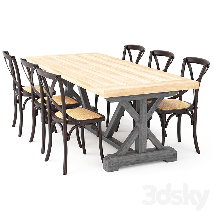 Dining Table 155 3DS Max Model - thumbnail 1