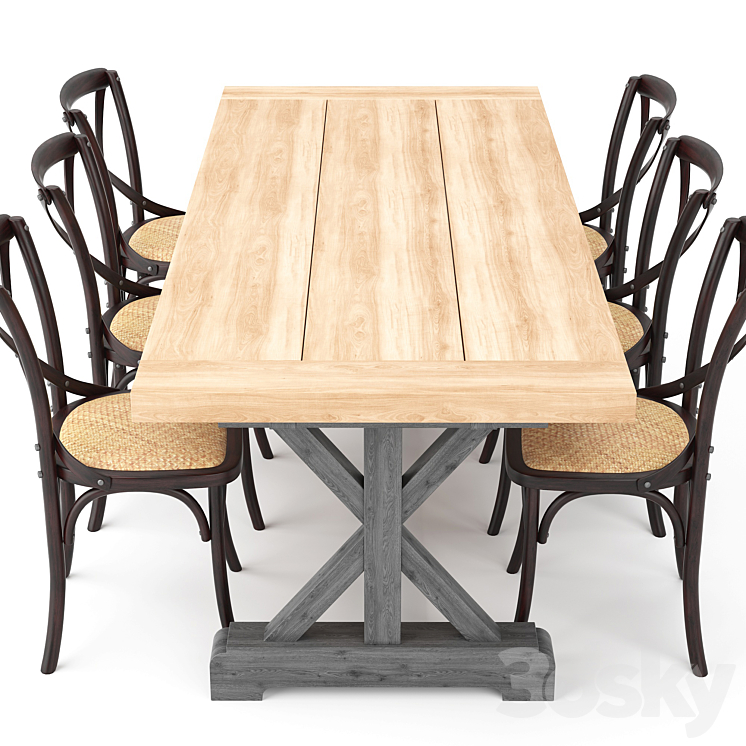 Dining Table 155 3DS Max Model - thumbnail 2