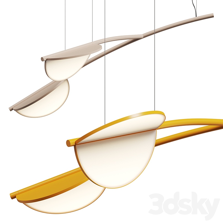 Flos Almendra Organic S2 Y Linear Pendant Lamp 3DS Max Model - thumbnail 2