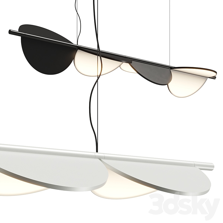 Flos Almendra S4 Linear Pendant Lamp 3D Model