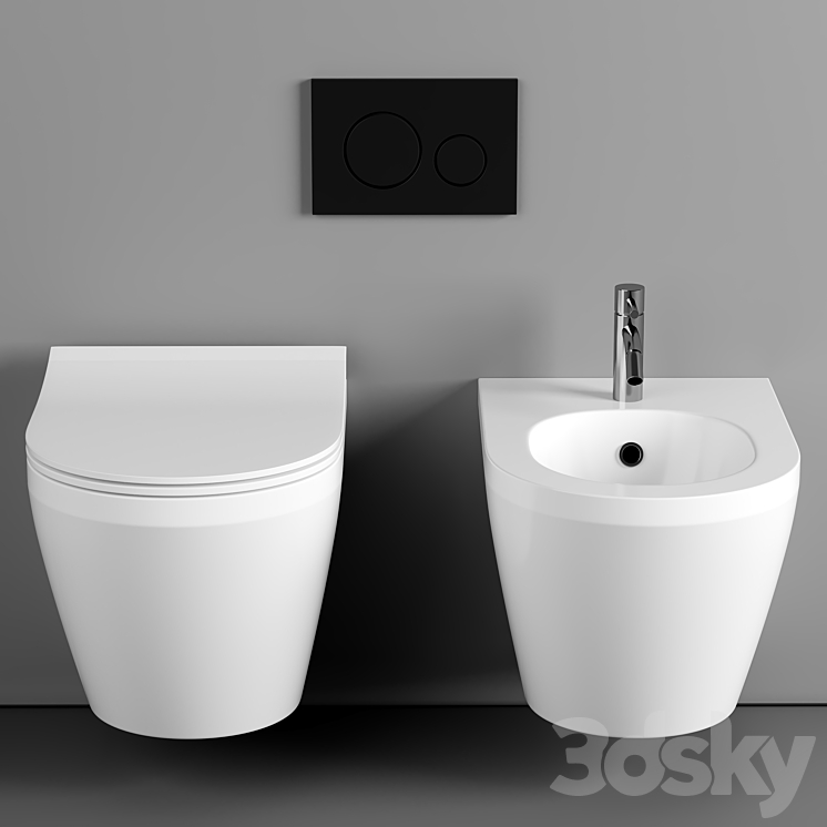 Kit Installation system VitrA 800-2012 with flush button 3D Model Free