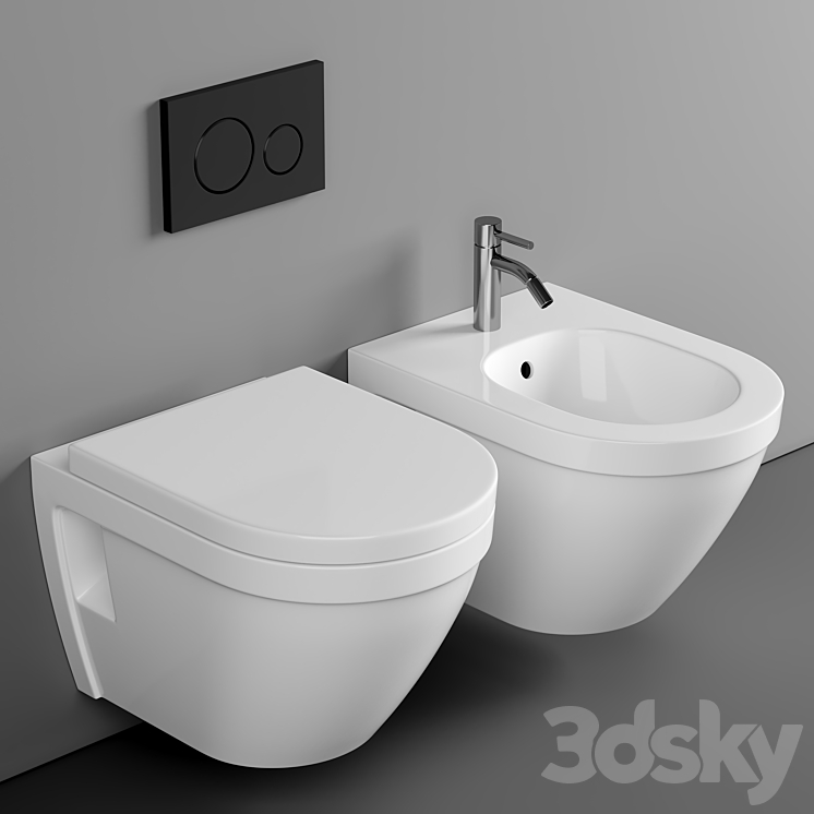 Wall hung toilet bowl VitrA S50 7740B003-0075 rimless 3D Model