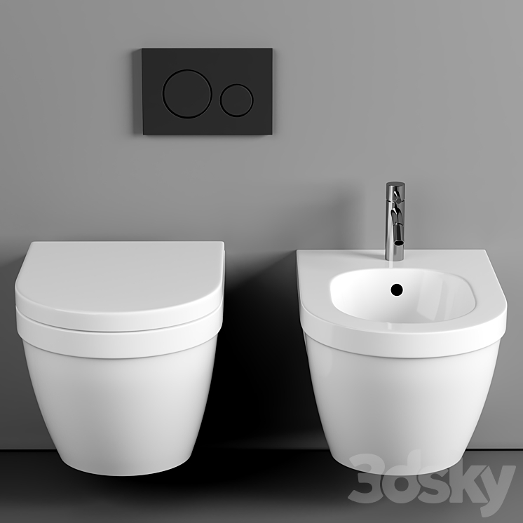 Wall hung toilet bowl VitrA S50 7740B003-0075 rimless 3DS Max - thumbnail 2