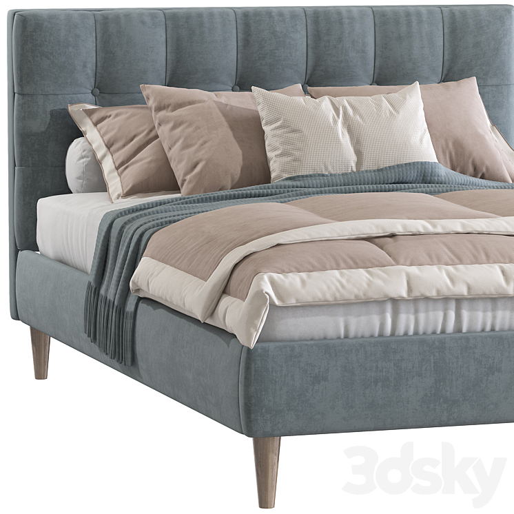 Double bed 98. 3DS Max Model - thumbnail 2