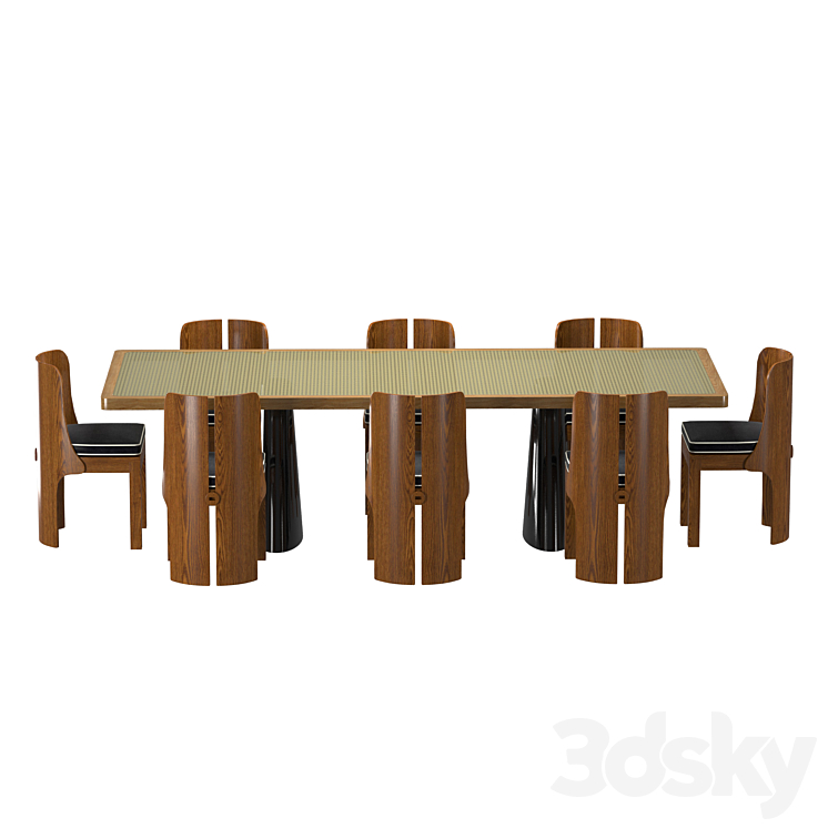 N 341 - 172 DINING CHAIR TABLE BY RUEMMLER 3D Model