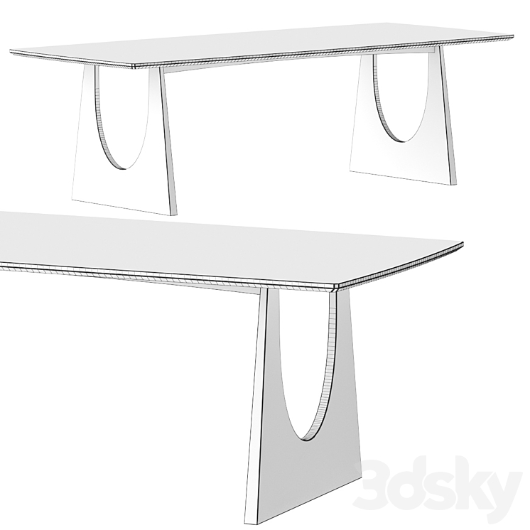 ETHNICRAFT Geometric Dining Table 3DS Max Model - thumbnail 2