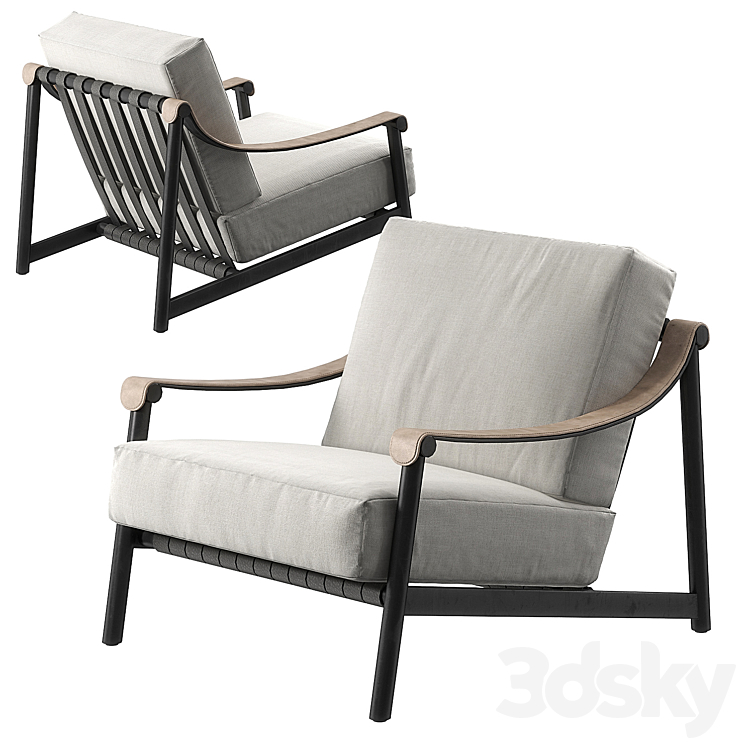 Hudson lounge chair 3DS Max Model - thumbnail 1
