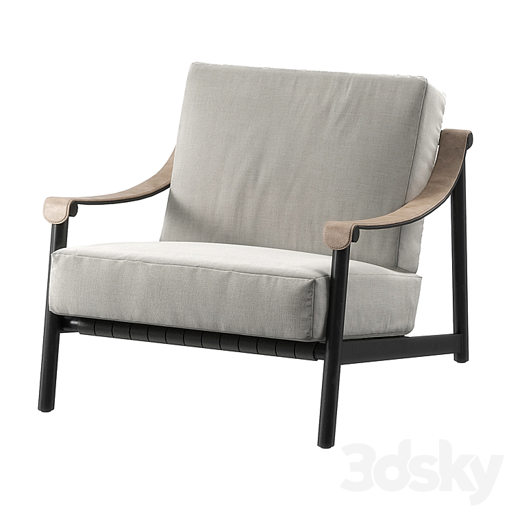 Hudson lounge chair 3DS Max Model - thumbnail 2