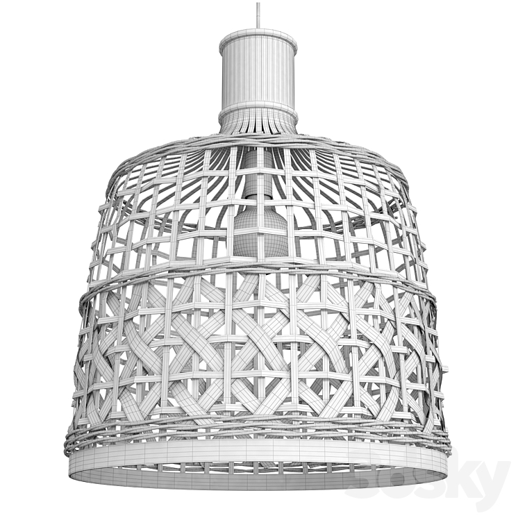 New Bamboo Ceiling Lamp light alternative 3D Model