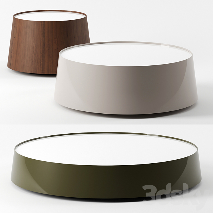 Planck coffee tables by B&B Italia 3DS Max - thumbnail 1