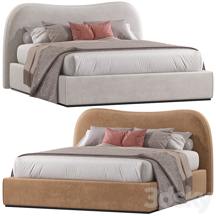 Double bed 99. 3DS Max Model - thumbnail 1