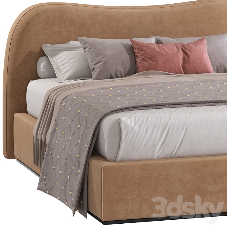 Double bed 99. 3DS Max Model - thumbnail 2