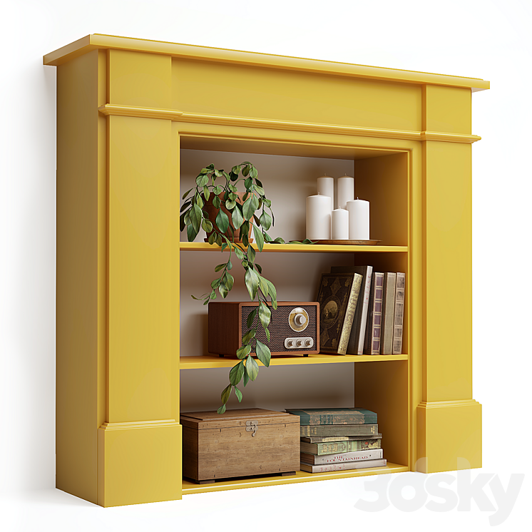 Fireplace shelving Palermo 3D Model