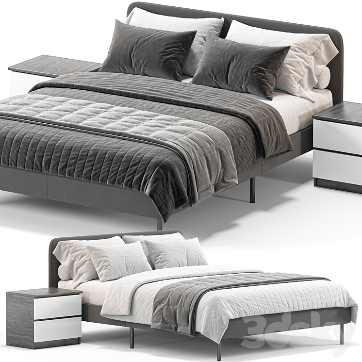 IKEA SLATTUM Double bed 3DS Max Model - thumbnail 1