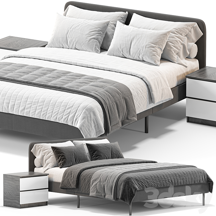 IKEA SLATTUM Double bed 3DS Max Model - thumbnail 2