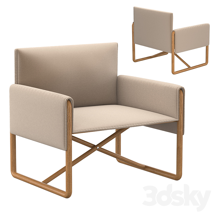 Portofino Outdoor Chair 3DS Max Model - thumbnail 1